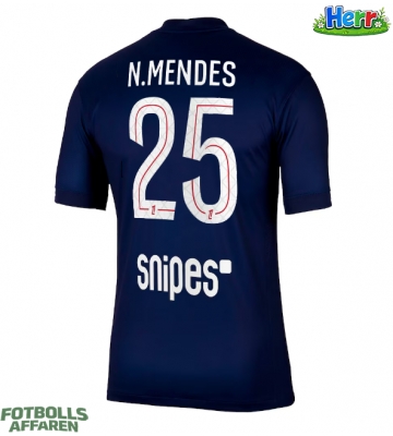 Paris Saint-Germain Nuno Mendes #25 Hemmatröja 2025-26 Kortärmad